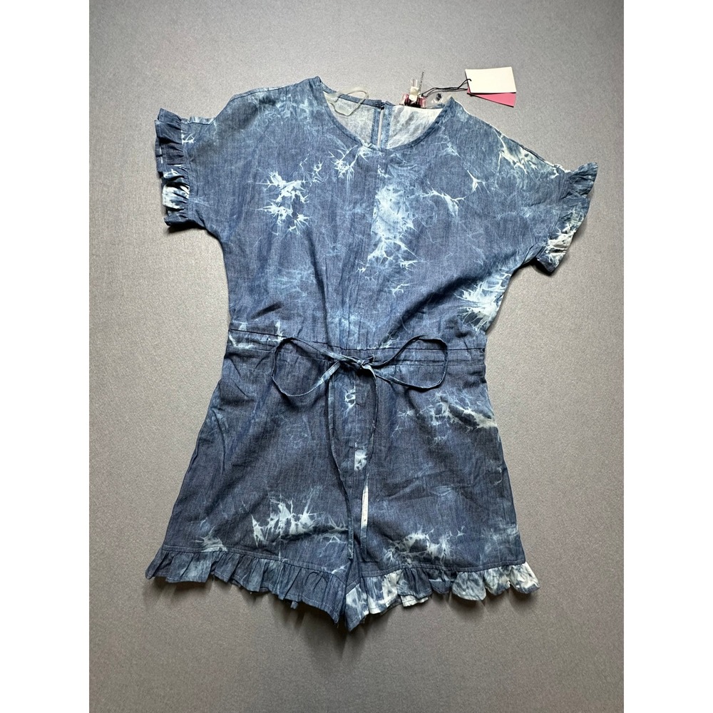 Andree by Unit Blue Tie Dye Ruffle Cotton Romper Size M 53060 NWT - 31